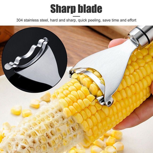 Corn Peeler Stainless Steel Cob Thresher Stripper Remover Kitchen Cutter Tool US