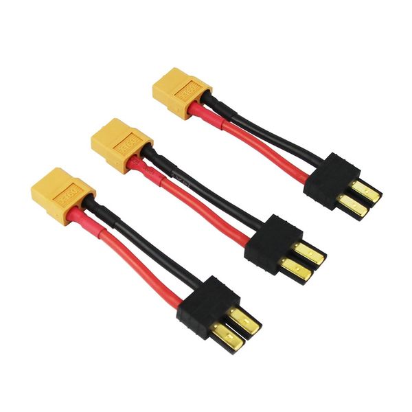 OliYin 3pcs Male TRX to Female XT60 Connector Adapter Cable 14awg 1.96in RC Wireless Charger Adapter LiPo(pack of 3)