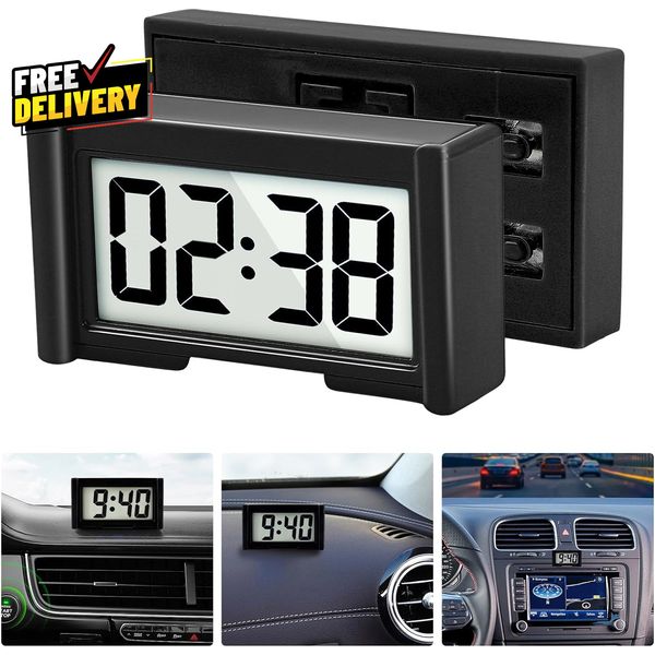 Small Digital Clock Mini Car Dashboard Clock Battery Operated Car Truck Dash....