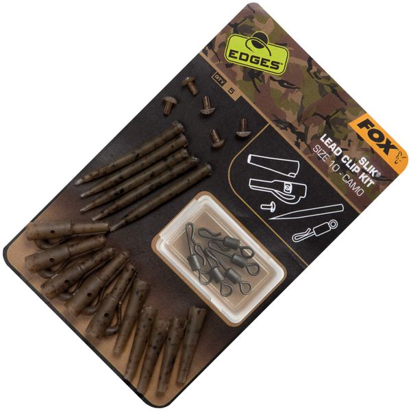 Fox Edges Camo Silk Lead Clip Kit Size 10 CAC779