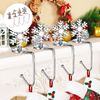 TNBRUA 4Pcs Christmas Stocking Holders, Mantel Christmas Stocking Hangers for Fireplace, Christmas Stocking Clips in 4 Styles, Non-Slip Christmas Stocking Clips for Christmas Party Decoration(Silver)