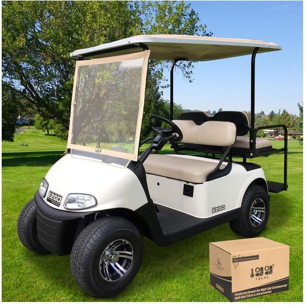 Deluxe Foldable Golf Cart Windshield Fits EZGO Rxv,Clear Portable Windshield for