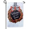 Boxwood Fall Wreath Suede Reflections Garden Flag