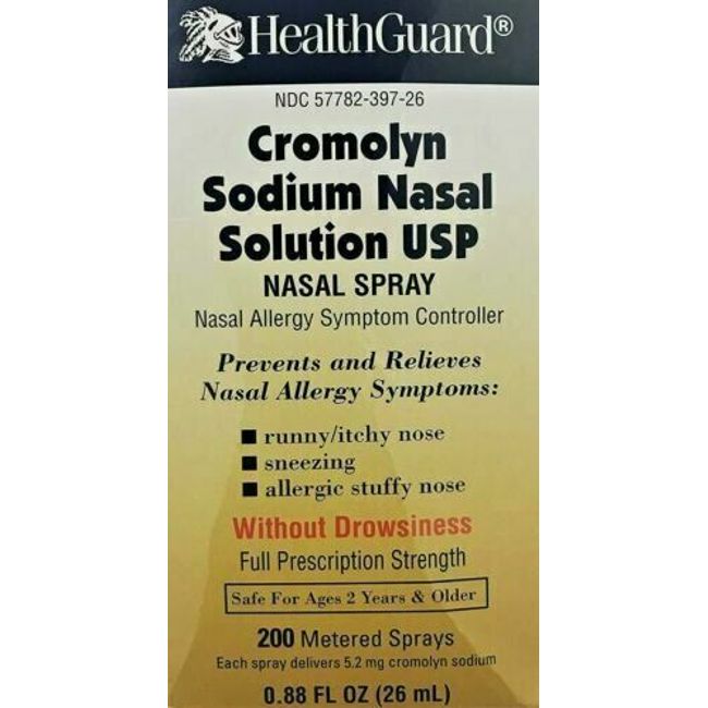 2 BOTTLES Cromolyn allergy Nasal Solution Spray 26ml EXP 08/2025