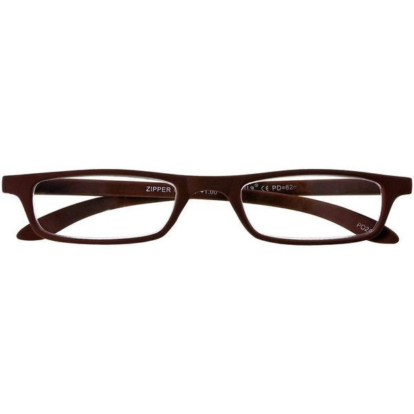 I Need You Brown Plus 2 Spherical Lesebrille Zipper Reading Glasses