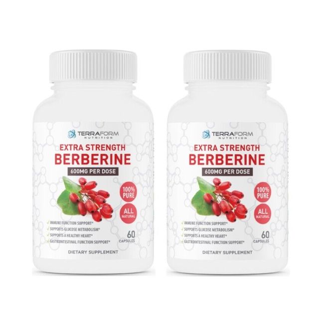 Pure Berberine - 1200mg Max Strength – 2 Pack