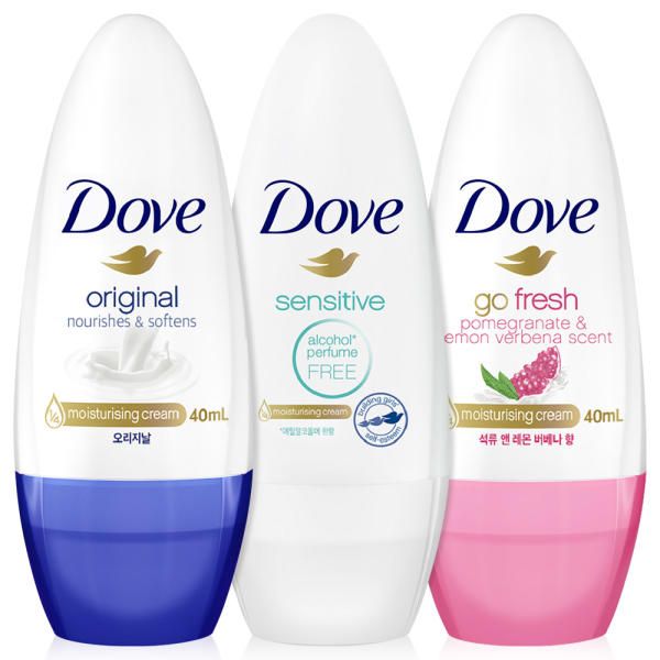 Dove Deodorant Roll-On 3 Types 40ml x 2 Underarm Sweat Suppressant