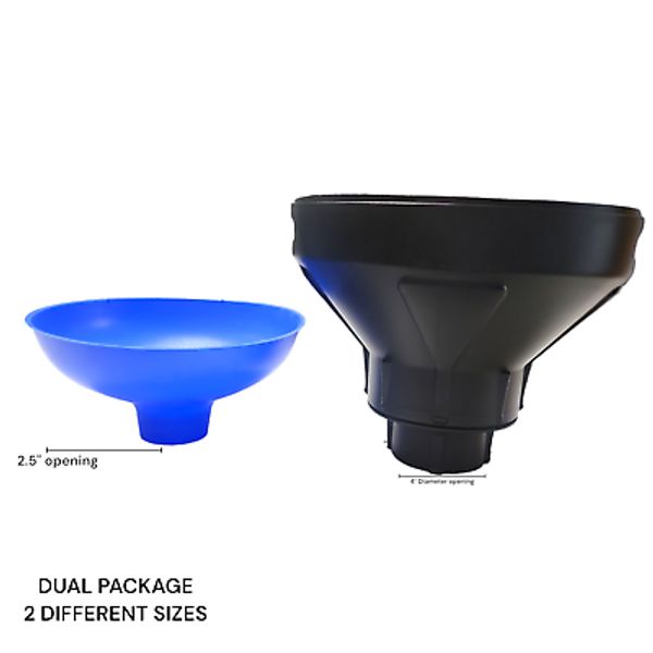 Plastic Funnel Dual Kit for Water Filter Media 2.5"  and 4" to 6" opening