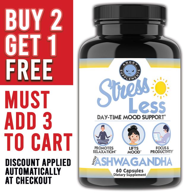 Stress Less Ashwagandha Mood Relaxation Support Anxiety & Stress Relief Pills