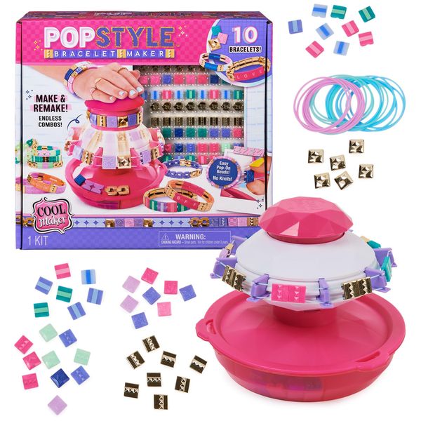 Cool Maker PopStyle Bracelet Maker, 170 Beads for Bracelets, Make & Remake 10 Bracelets, Bracelet Making Kit, DIY Arts & Crafts Kids Toys for Girls