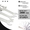 Ultra Thin Hex Spanner Set Short Type Mini Wrench Set Thickness 0.08 inch (2 mm) Double Open End Wrench