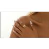 VIMARLEN personalised hammered gold ring boho chunky delicate adjustable gold wide ring womens