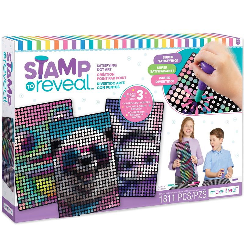 Make It Real Stamp to Reveal DIY Dot Posters, 1 Stamper per kit & 3 Dot ...