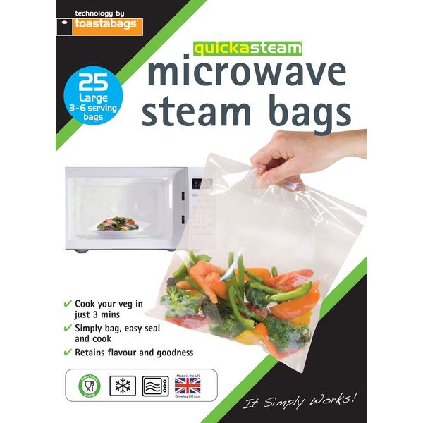 Toastabags MSB25LGE Microwave Steam Bags - 25 Pack