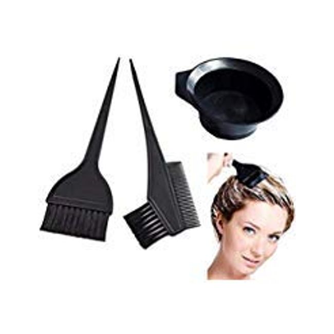 Cotton Fly 3 Pcs Professional Salon Hair Coloring Dyeing Kit - Dye Brush & Comb/Mixing Bowl/Tint Tool by Marketing Eye USA Inc.