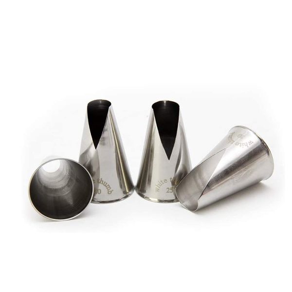 White Thumb Piping Tips 18-8 Seamless Saint-Honore 4 Size Set