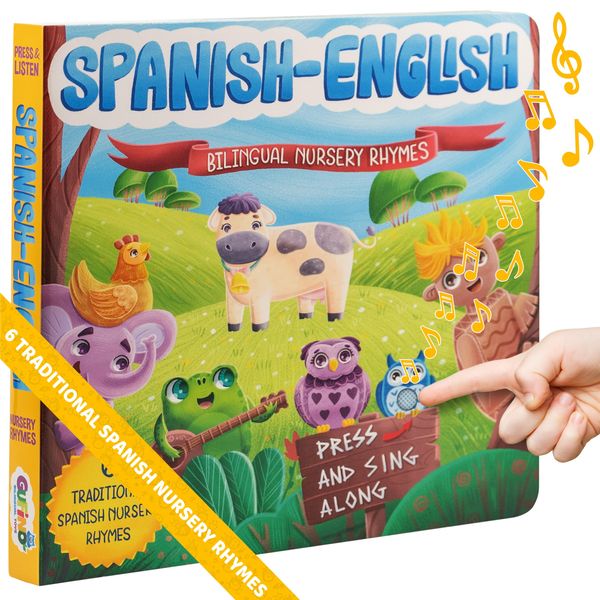 English & Spanish Nursery Rhymes Book for Toddlers & Sound Books for 1 Year Old and Older, Perfect Baby Gifts 1 Year Old and Toddlers by Gufino