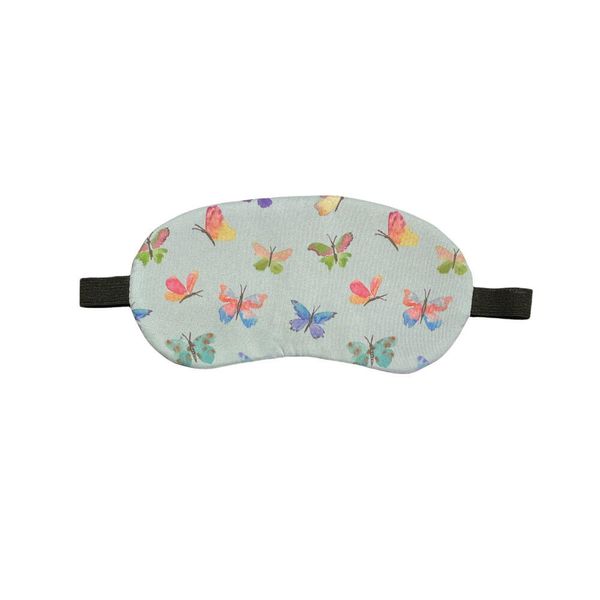 Blue Butterfly Theme Sleeping Mask w/ Elastic Back for Sleep or Travel