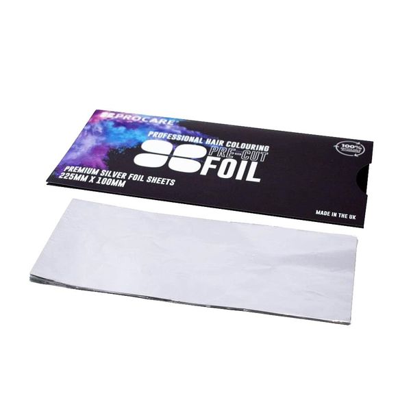 Procare Premium Hair Foil Strips For Highlighting & Conditioning - 225mm x 100mm - Pack of 100