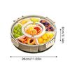 Round Divided Serving Tray Platter With Lid & Handle Storage Container 11"