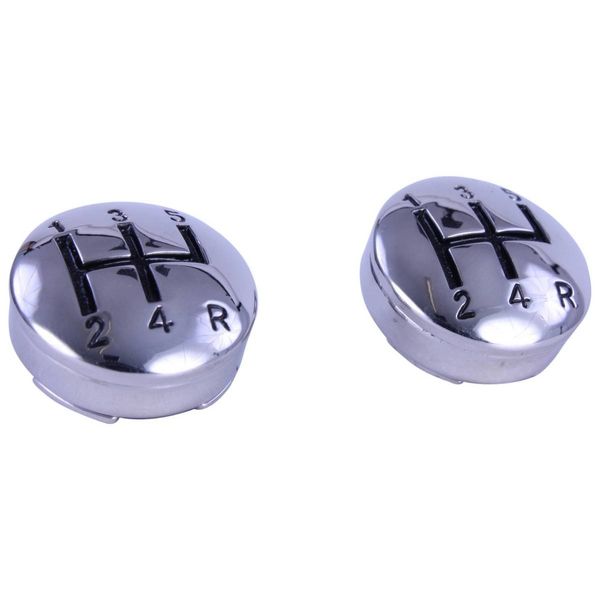 David Van Hagen Mens Gear Lever Button Covers - Black/Silver