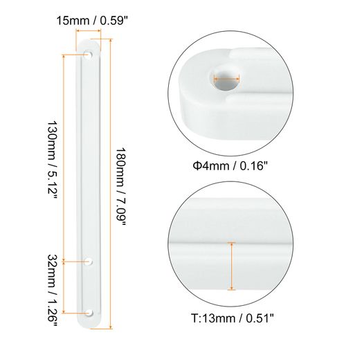 uxcell Drawer Slides, 2Set 180mm - Plastic Drawer Rails with Screw, Side Mounted Grooved Guide Rail for Cabinet Drawer Bedside Table Wardrobe Dresser (White)