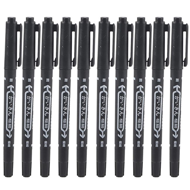 Joyzan Tattoo Piercing Stift, Hautstift Temporäre Haut Stifte Hautmarker Tattoostift Marker Pen Doppelkopf Markierstift für Professionellen Salon Haushalt Piercing Hautmarkierungsstift, 10 Stück