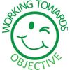 "Working towards objective" Self inking teacher reward stamp X12152
