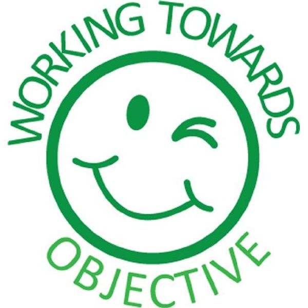 "Working towards objective" Self inking teacher reward stamp X12152
