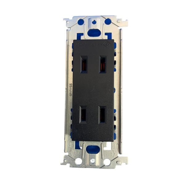 Panasonic WTL1502B Recessed Double Outlet with Metal Frame, Black