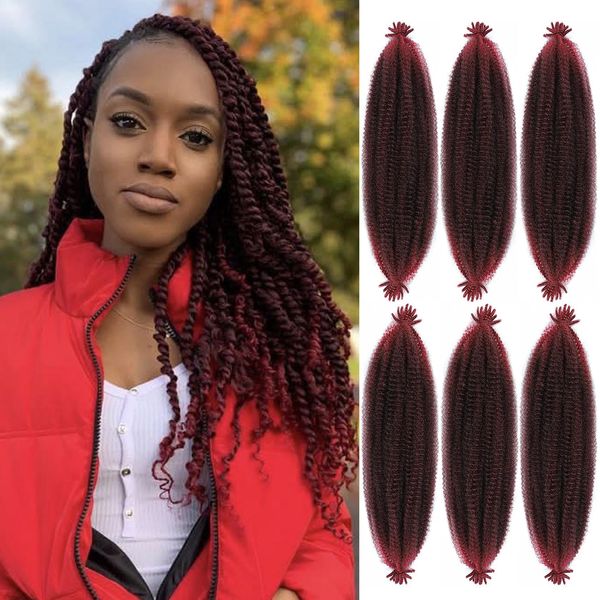 Afro Twist Hair Springy Afro Twist Hair Pre Fluffed Spring Twist Hair 24Inch 6 Packs Pre Stretched Wrapping Hair for Soft Locs Hair Extensions (24 Inch (Pack of 6), TBug#)