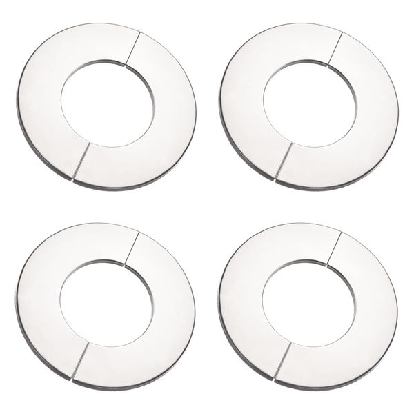 sourcing map Wall Split Flange, Stainless Steel Round Escutcheon Plate for 91mm Diameter Pipe 4Pcs