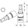 KS Tools 911.1319 1/2" Bit socket hexagon, short, 19mm