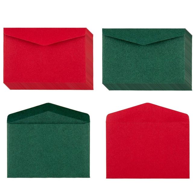 120 Pack Mini Envelopes Christmas Red and Green Envelopes Self-Adhesive Kraft Paper Tiny Pockets for Holiday Small Gift Cards Invitations Business Notes(4.13"×2.76") (Green and Red)