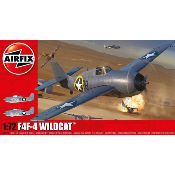 Airfix Model Set - A02070A Grumman F4F-4 Wildcat Model Building Kit - Plastic Model Plane Kits for Adults & Children 8+, Set Includes Sprues & Decals - 1:72 Scale Model