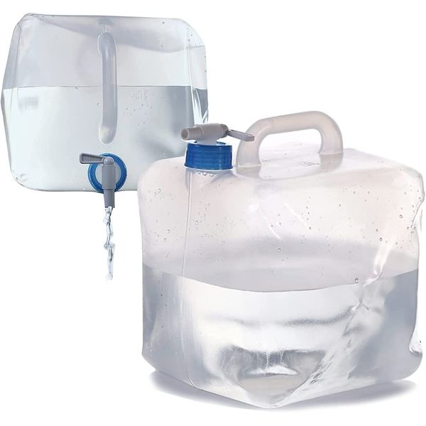 Happiest Water Tank, 6.5 gal (20 L) with Cock, Folding Compact, Water Bag, Storage Tank, Water Supply, Emergency Storage, Water Supply Bag, Emergency Use, Disaster Preparedness, Outdoors (6.5 gal (20 L)