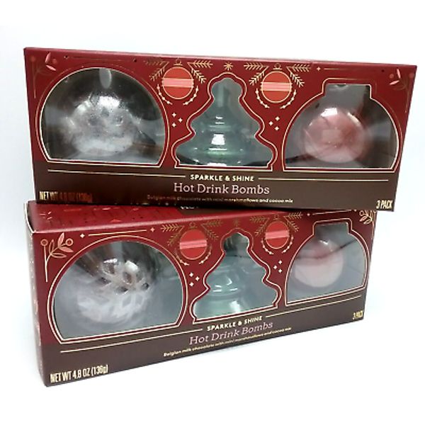 2 Pack Favorite Day Sparkle & Shine Hot Chocolate Drink Bombs (6 Bomb Total)