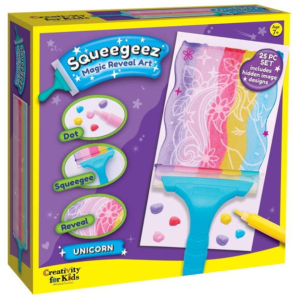 Creativity for Kids Squeegeez Magic Reveal Art Kit: Unicorn - Arts and Crafts Kit for Kids, Cool Unicorn Gifts for Girls and Boys Ages 7-12+