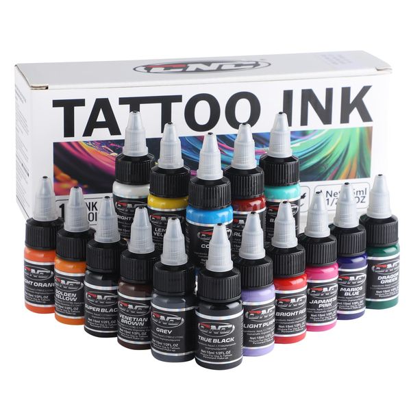 CNC Tattoo Farbe Set - Kit 16 Basic Colours 1oz (15 ml) 16 einheit - Tattoo-Tinte, Tattoo Ink Set TI6003-15-16