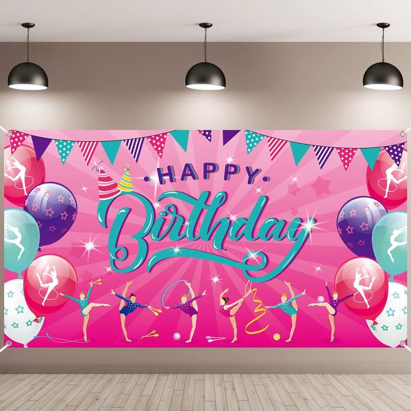 Gymnastics Birthday Party Decorations Gymnastics Photography Backdrops Gymnastics Party Decorations Gymnastics Backdrop Gymnastics Birthday Party Supplies for Birthday Baby Girl Shower Party Supplies