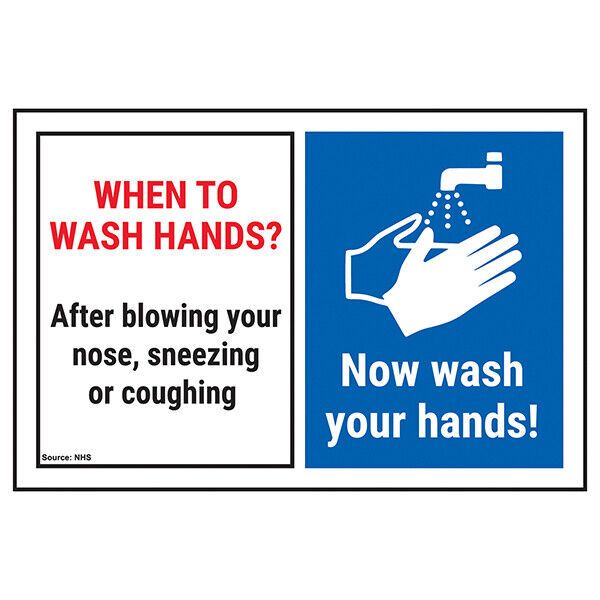 When To Wash Hands?/After Blowing/Now Wash Hands! Health & Safety Signs Stickers