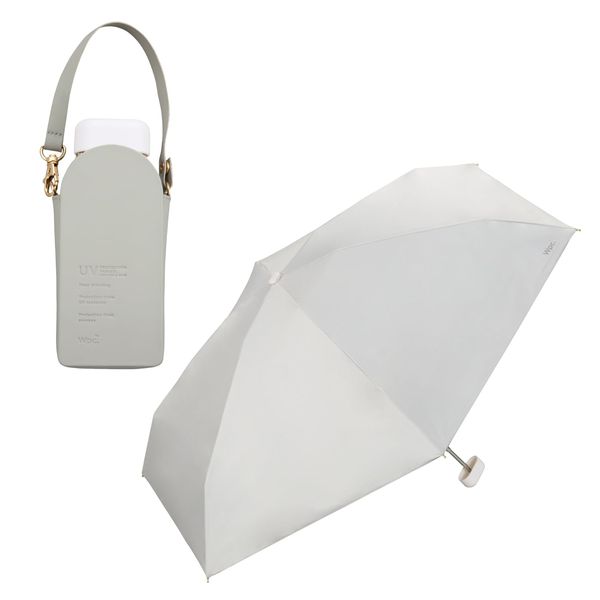 [2024] Wpc. Parasol Folding Umbrella, Light Shielding Pochette Tiny Gray 《100% Light Shading Rate, 100% UV Reduction・UPF50+ ・Rain or Rain】 Rib: 18.1 inches (46 cm), Women's Shoulder Bag, Umbrella