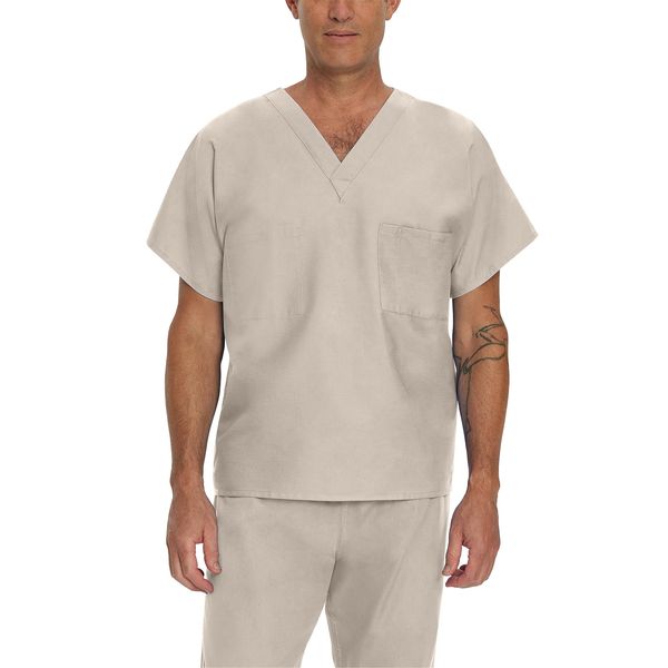 Landau Essentials Unisex Relaxed Fit 1-Pocket V-Neck Scrub Top 7502