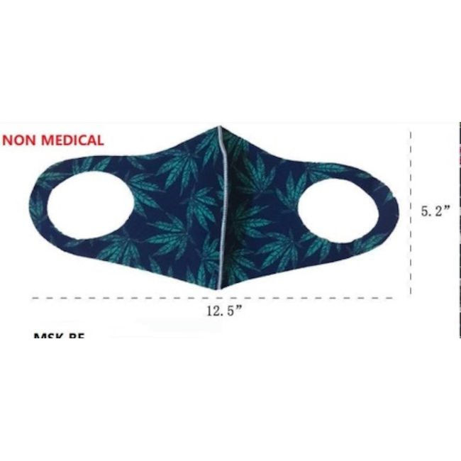 GREEN POT LEAF RRINTEDFACE MASK Washable reusable NEW FM011 marijuana unisex