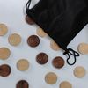 Baspoom Checkers Pieces -Backgammon Pieces-Dark Brown/Natural 15tablets Each (30mm/1.2in)