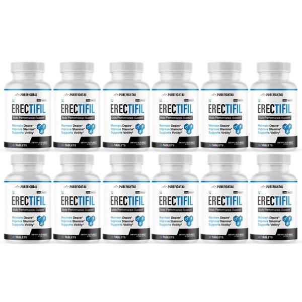 Erectifil Male Performance Support Extra Strength Supplement Tablets 12 Bottles