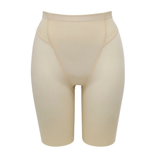 Lucien 15WFO220 Women's Girdle Shorts, Long Length, Small Belly Compression Pants, Correction, Solving Lower Body Problems, Cosmetic Beige