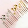 Cesa Beams Nordic Cutlery Set 4-Piece Basic Set (Dinner Spoon, Knife, Fork, Teaspoon) (Pink Gold)