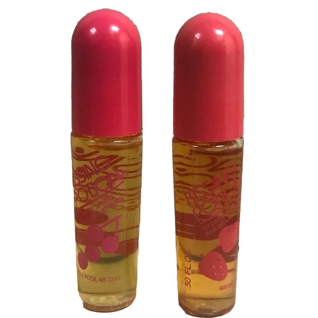 Lot of 2 Maybelline Kissing Potion - 1 Strawberry Swirl , 1 Cherry Smash plastic