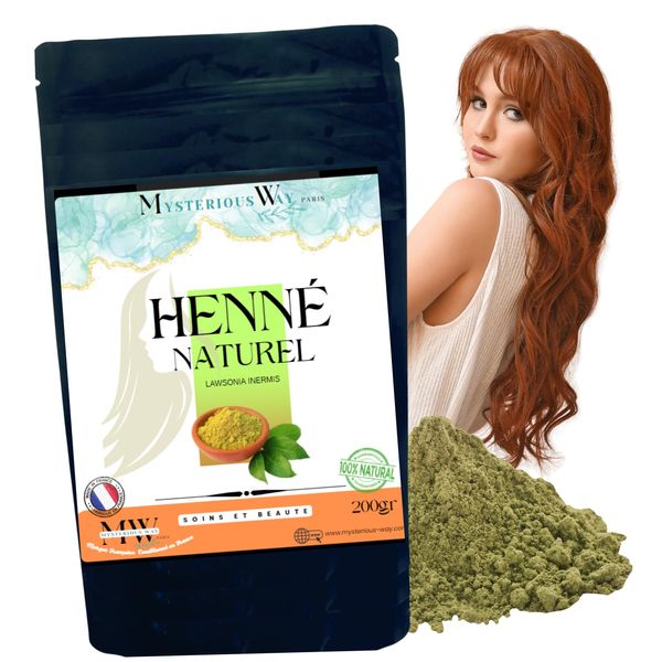 Natural Henna 200 g vegetable hair dye powder - dye with reflection - tattoo anti hair loss - care shine anti lice and dandruff | natural plants